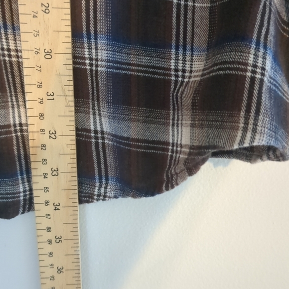 WindRiver Shirt Mens 3XL Brown Blue Plaid Flannel Long Sleeve Pearl Snap Outdoor - Picture 7 of 8
